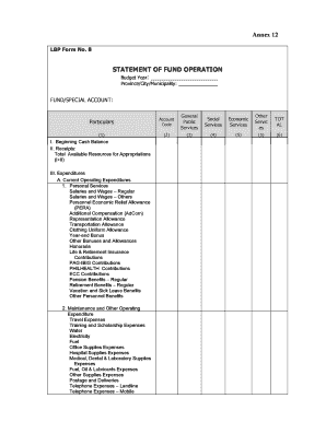 LBP Form No. 8 Statement of Fund Operations