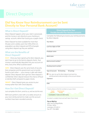 Direct Deposit Reimbursement Form
