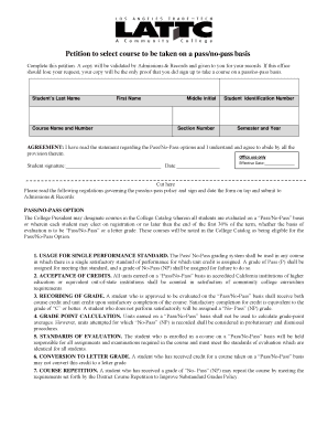 Petition for Pass/No-Pass Course Option