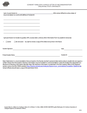 Letter of Recommendation Consent Form