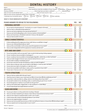 Dental Patient Information and Medical History Form