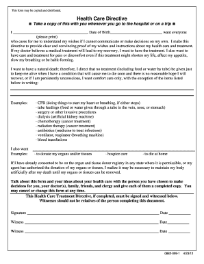 Health Care Directive