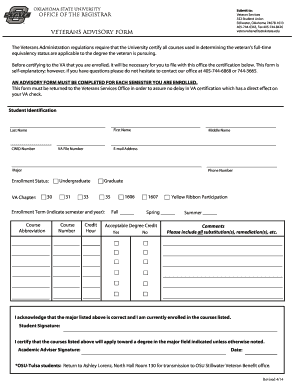 Veterans Advisory Form