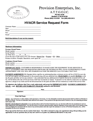 HVACR Service Request Form