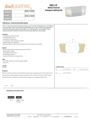 Emergency Lighting Unit Specification Form