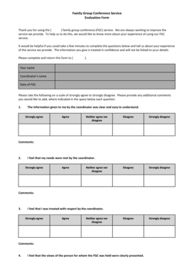 Family Group Conference Service Evaluation Form
