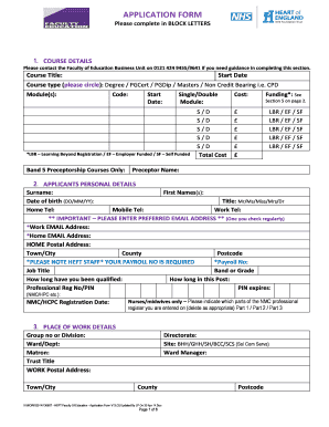 Faculty of Education Application Form