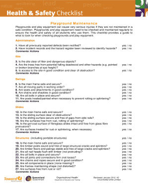 Playground Maintenance Checklist