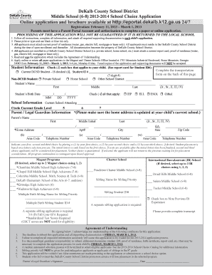 DeKalb County School District Middle School Choice Application