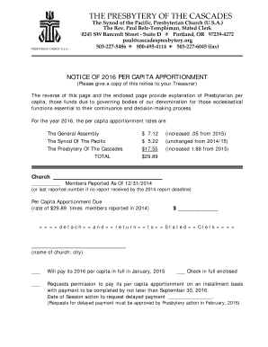 2016 Per Capita Apportionment Notice