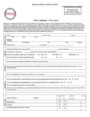 Employment Application Form
