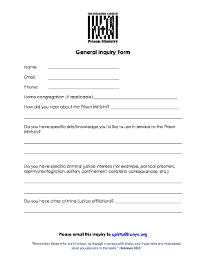 Fillable Online theriversidechurchny PM General Inquiry Form - The ...