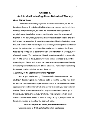 Cognitive Behavioral Therapy Workbook