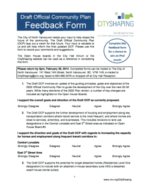 Draft Official Community Plan Feedback Form