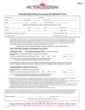 Flexible Spending Accounts Enrollment Form