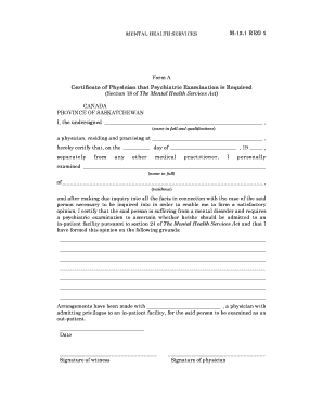 Mental Health Services Physician Certificate