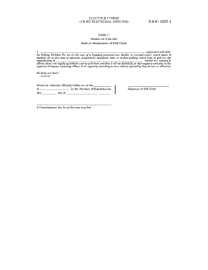 Oath or Declaration of Poll Clerk