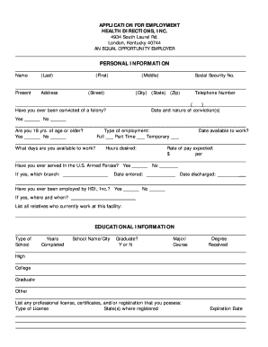 Employment Application Form