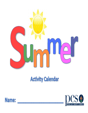 Summer Learning Calendar