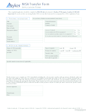 NISA Transfer Application Form
