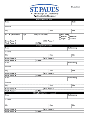Application for Residency