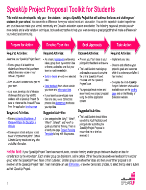 Project proposal ideas pdf - SpeakUp Project Proposal Toolkit for Students SpeakUp Project Grants - Student Voice - edu gov on