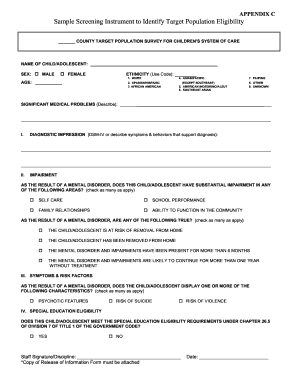 Childrens System of Care Eligibility Form