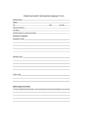 Eddie Summerlin Scholarship Applicant Form - files nccommunityfoundation