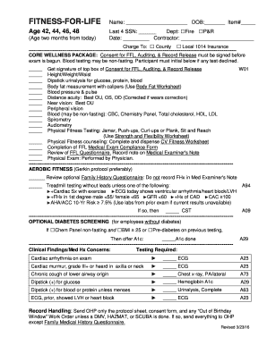 Fitness for Life Medical Exam Consent Form