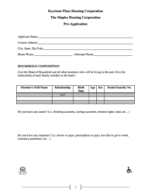 Housing Pre-Application Form