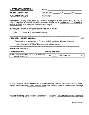 Hazmat Medical Examination Form
