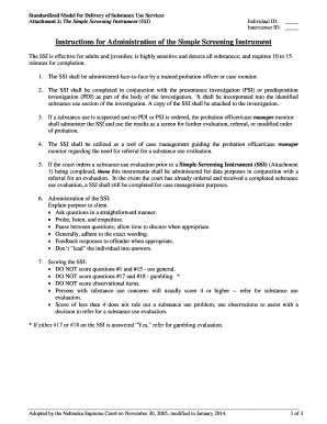 Simple Screening Instrument for Substance Use