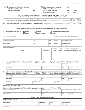 California Third Party Liability Notification