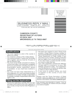 Texas Voter Registration Application