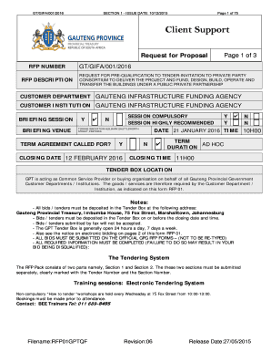 Gauteng Provincial Government Request for Proposal