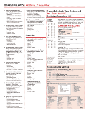 TAVR Procedure Evaluation Form