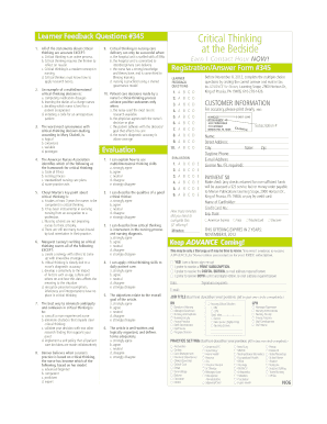 Critical Thinking in Nursing Care Evaluation Form
