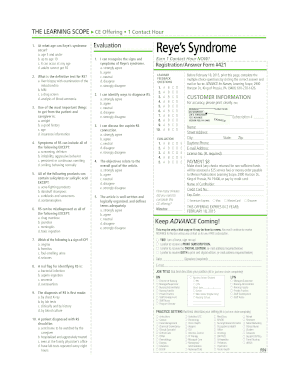Reye's Syndrome Evaluation Form