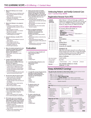 Patient and Family Centered Care Education Form