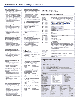 Telehealth Services Evaluation Form