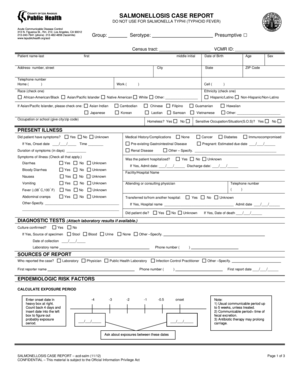 Salmonellosis Case Report