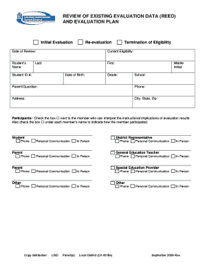 REED and Evaluation Plan