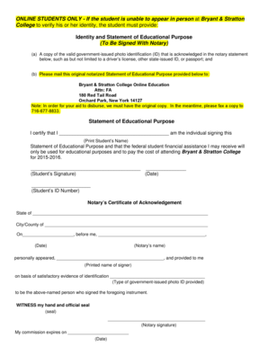 Online Student Identity Verification Form