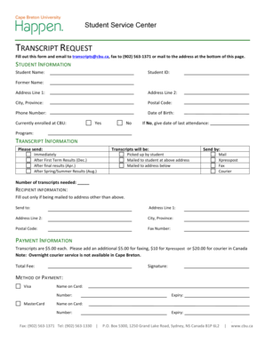 Transcript Request Form