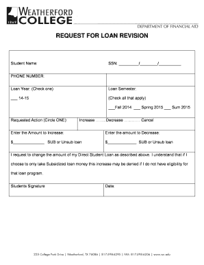 Request for Loan Revision