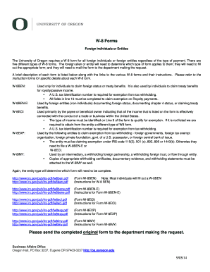 W-8 Form for Foreign Individuals or Entities
