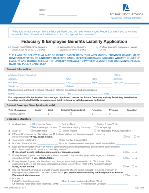 Fiduciary & Employee Benefits Liability Application