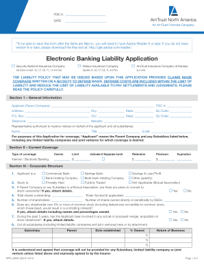 Electronic Banking Liability Application
