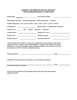 Request for Registration Fee Discount