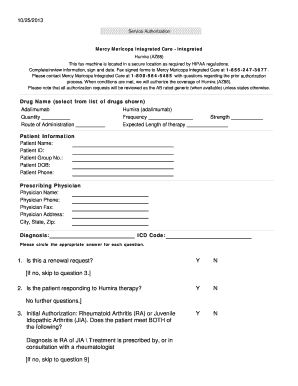 Humira Authorization Form
